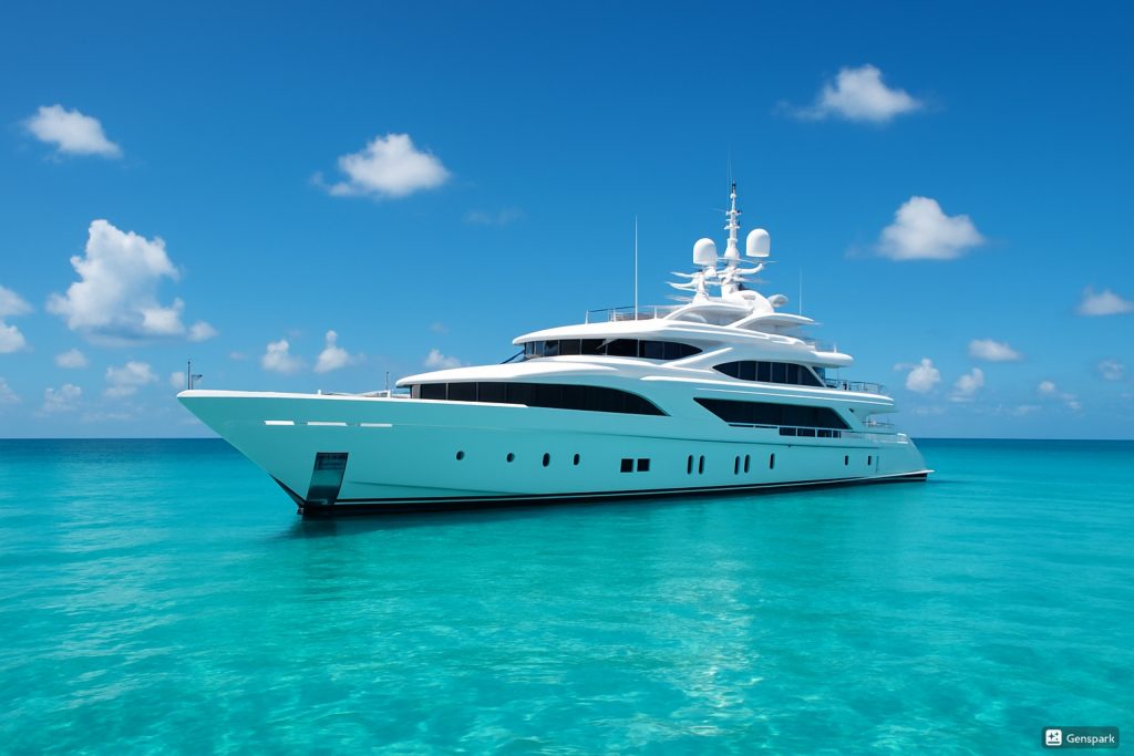 Jeff Beso 5 Jacht unter blauen Himmel